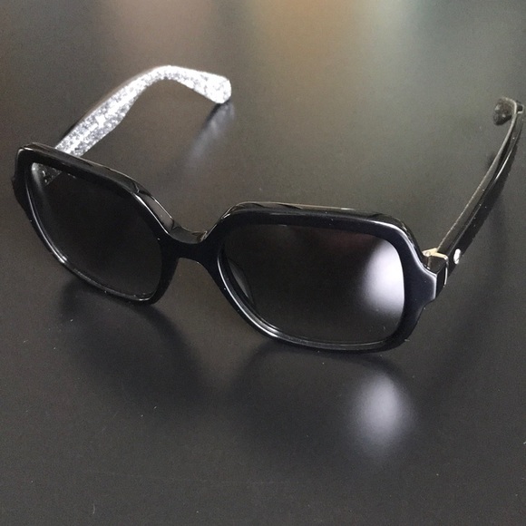 NWT Kate Spade Oversized Black Glitter Sunglasses - Picture 4 of 8